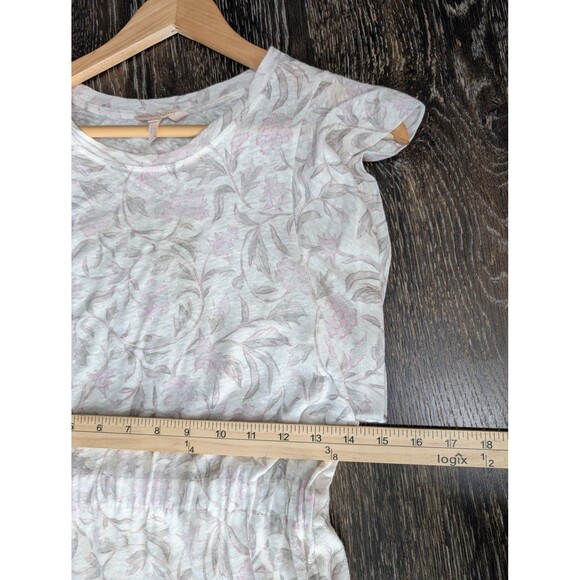 Rebecca Taylor Linen Floral Dress White Pink Extra Small - Picture 8 of 9
